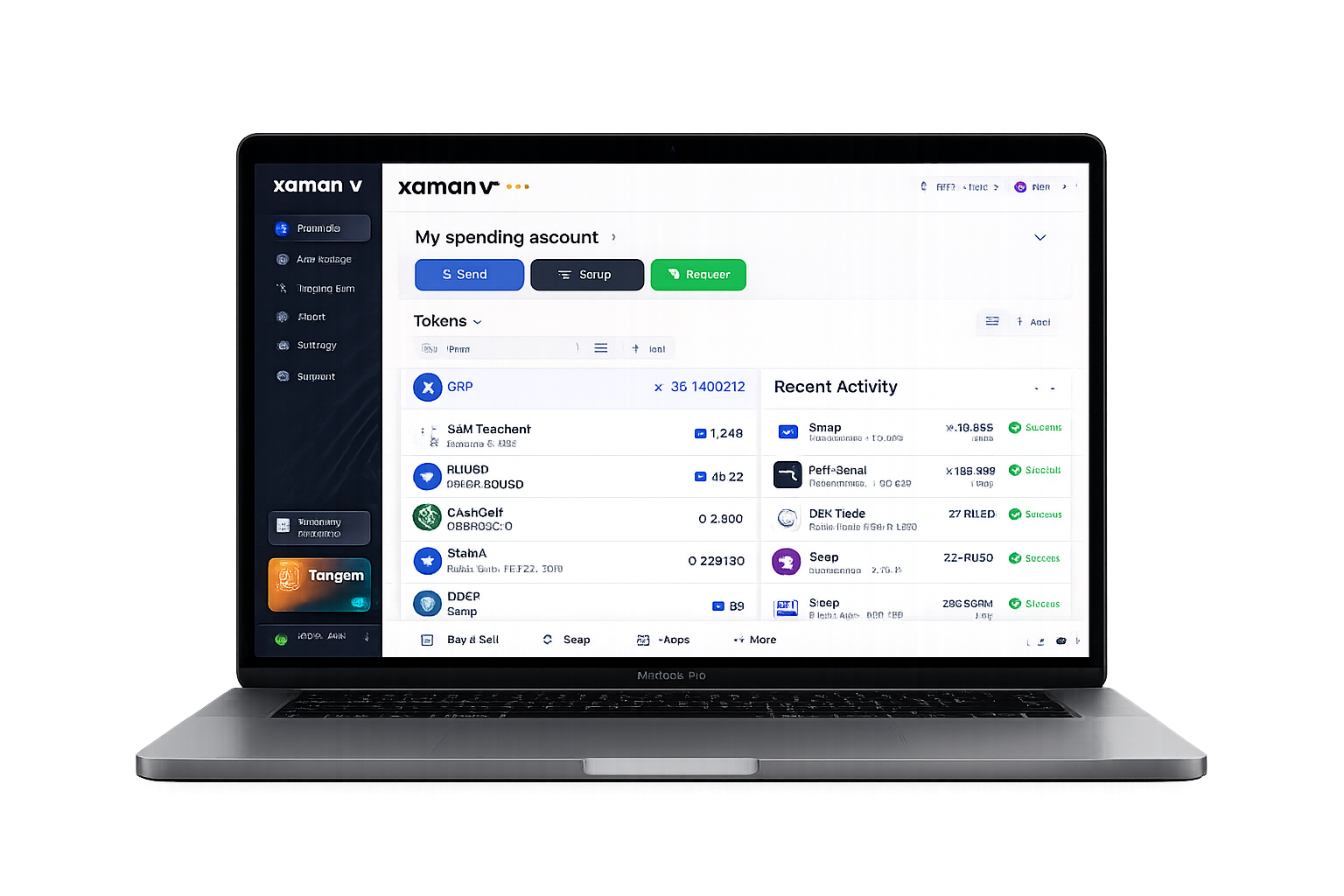 Xaman Wallet interface on MacBook Pro desktop